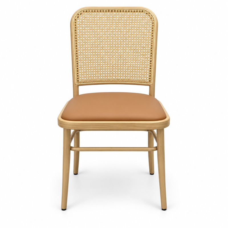 JYX-013 Tan Seat Cane-Back Dining Chair