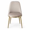JYX-015 Light Gray Upholstered Gold-Frame Dining Chair
