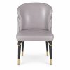 JYX-017 Gray Curved-Back Upholstered Dining Chair