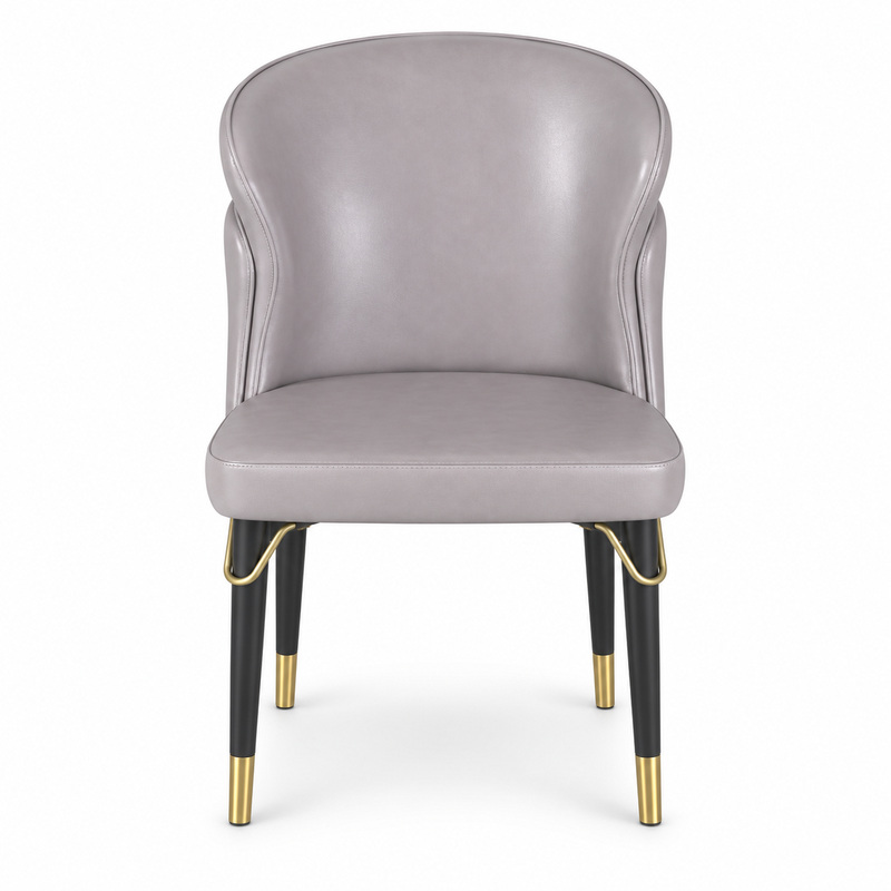 JYX-017 Gray Curved-Back Upholstered Dining Chair