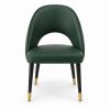 JYX-018 Dark Green Open-Back Upholstered Dining Chair