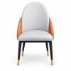 JYX-019 White and Orange Upholstered Dining Chair