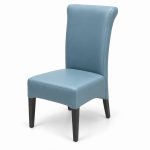 JYX-023 Pale Blue High-Back Upholstered Dining Chair right 45-degree view