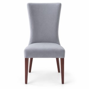 JYX-028 Gray High-Back Upholstered Dining Chair front view