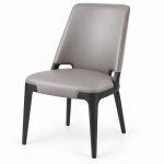 JYX-029 Gray Open-Arm Upholstered Dining Chair right 45-degree view