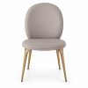 JYX-030 Beige Oval-Back Upholstered Dining Chair
