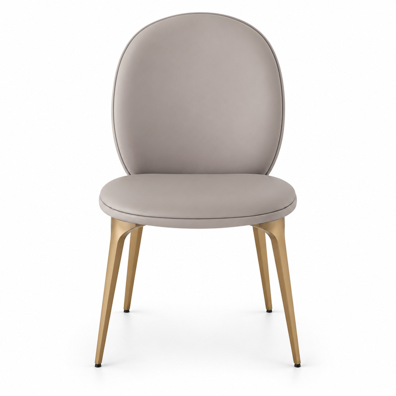 JYX-030 Beige Oval-Back Upholstered Dining Chair