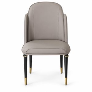 JYX-031 Taupe Upholstered High-Back Dining Chair front view