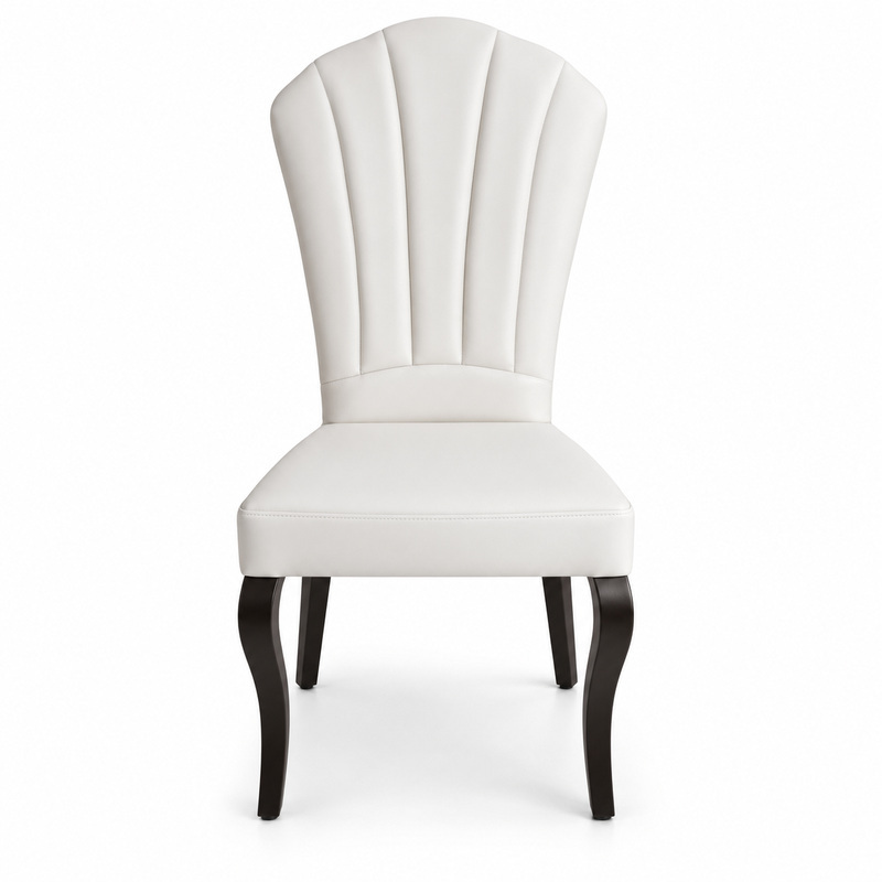 JYX-032 White Fan-Pleated Dining Chair