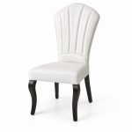 JYX-032 White Fan-Pleated Dining Chair right 45-degree view