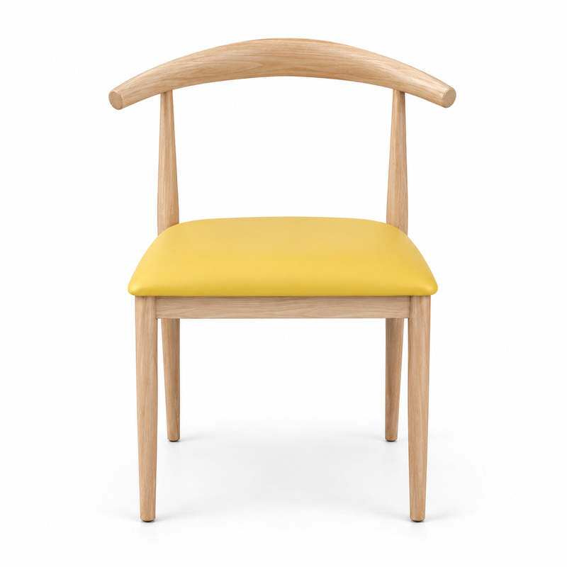 JYX-035 Yellow Seat Wishbone-Style Dining Chair
