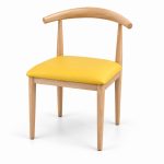 JYX-035 Yellow Seat Wishbone-Style Dining Chair right 45-degree view
