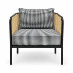 JYX-039 Black and White Checkered Lounge Armchair front view
