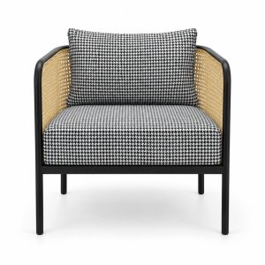 Black and White Checkered Lounge Armchair