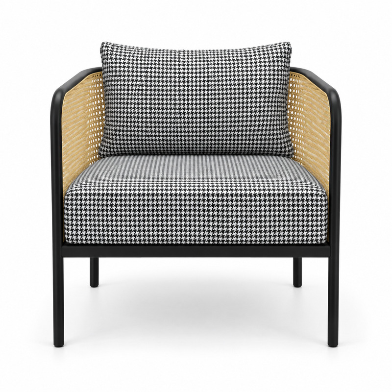 JYX-039 Black and White Checkered Lounge Armchair