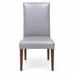 JYX-041 Light Gray High-Back Upholstered Dining Chair front view