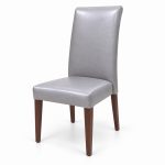 JYX-041 Light Gray High-Back Upholstered Dining Chair right 45-degree view