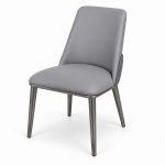 JYX-042 Gray Upholstered Dining Chair right 45-degree view