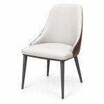 JYX-043 Ivory Upholstered Dining Chair left 45-degree view