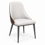 JYX-043 Ivory Upholstered Dining Chair right 45-degree view