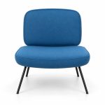 JYX-044 Blue Cushioned Low Lounge Chair front view