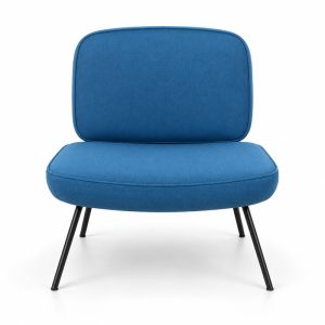 Blue Cushioned Low Lounge Chair
