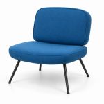 JYX-044 Blue Cushioned Low Lounge Chair right 45-degree view