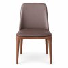 JYX-045 Brown High-Back Upholstered Dining Chair