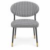 JYX-047 Black and White Checkered Dining Armchair