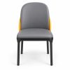 JYX-048 Gray and Orange Accent Dining Chair