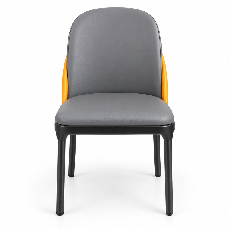 JYX-048 Gray and Orange Accent Dining Chair