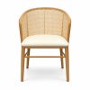 JYX-052 Cream Seat Curved Cane-Back Dining Chair