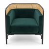 JYX-053 Dark Green Cane-Trimmed Lounge Armchair