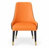 JYX-055 Orange Stitched High-Back Dining Chair