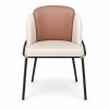 JYX-059 Rose and White Upholstered Dining Armchair