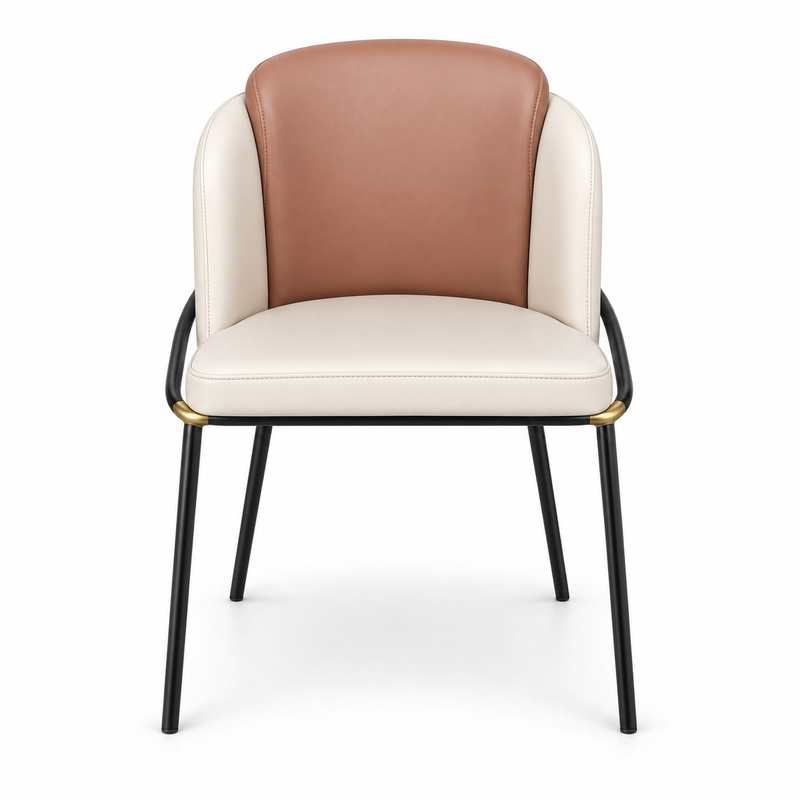 JYX-059 Rose and White Upholstered Dining Armchair