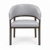JYX-062 Gray Curved-Back Upholstered Dining Armchair