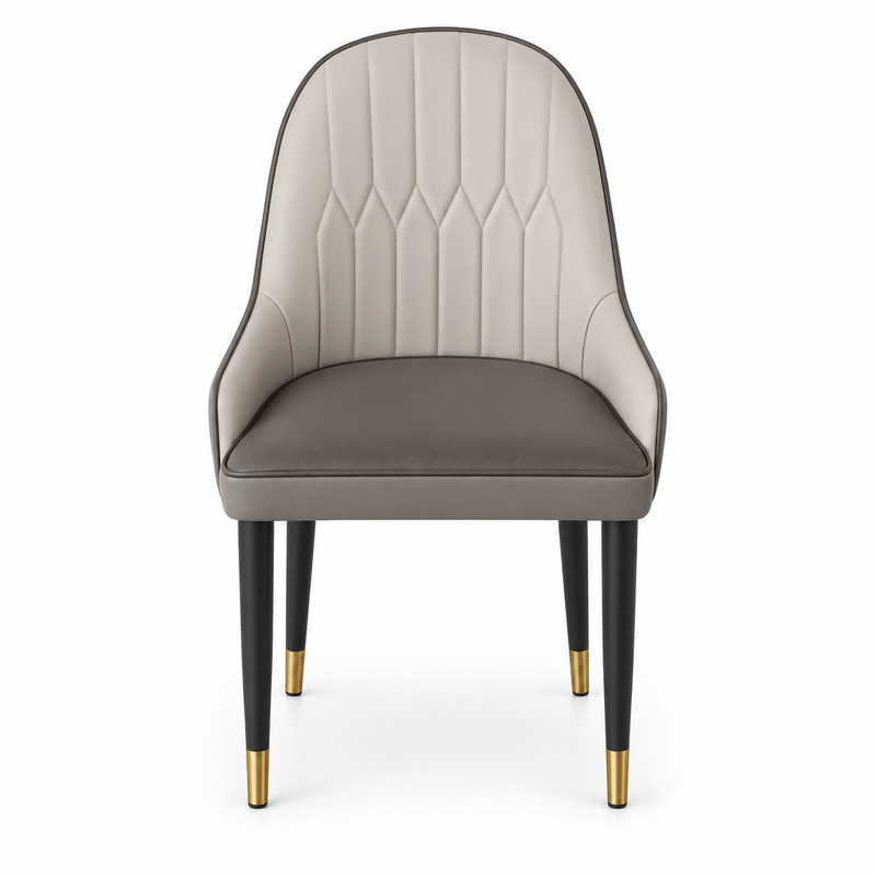 JYX-066 Taupe Diamond-Stitched Dining Chair