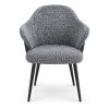 JYX-067 Charcoal Fabric Curved-Back Dining Chair