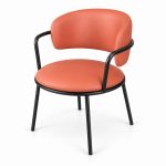 JYX-068 Coral Open-Back Dining Armchair left 45-degree view