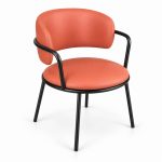 JYX-068 Coral Open-Back Dining Armchair right 45-degree view