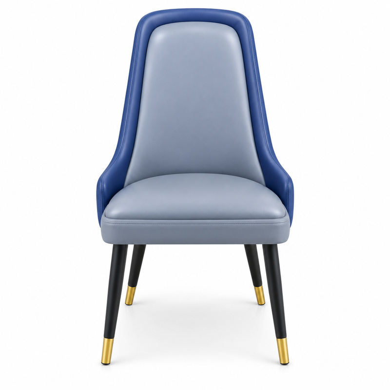JYX-070 Gray and Blue High-Back Dining Chair