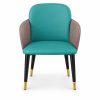 JYX-071 Teal Two-Tone Upholstered Dining Armchair