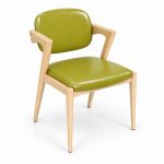 JYX-074 Olive Green Upholstered Dining Armchair right 45-degree view