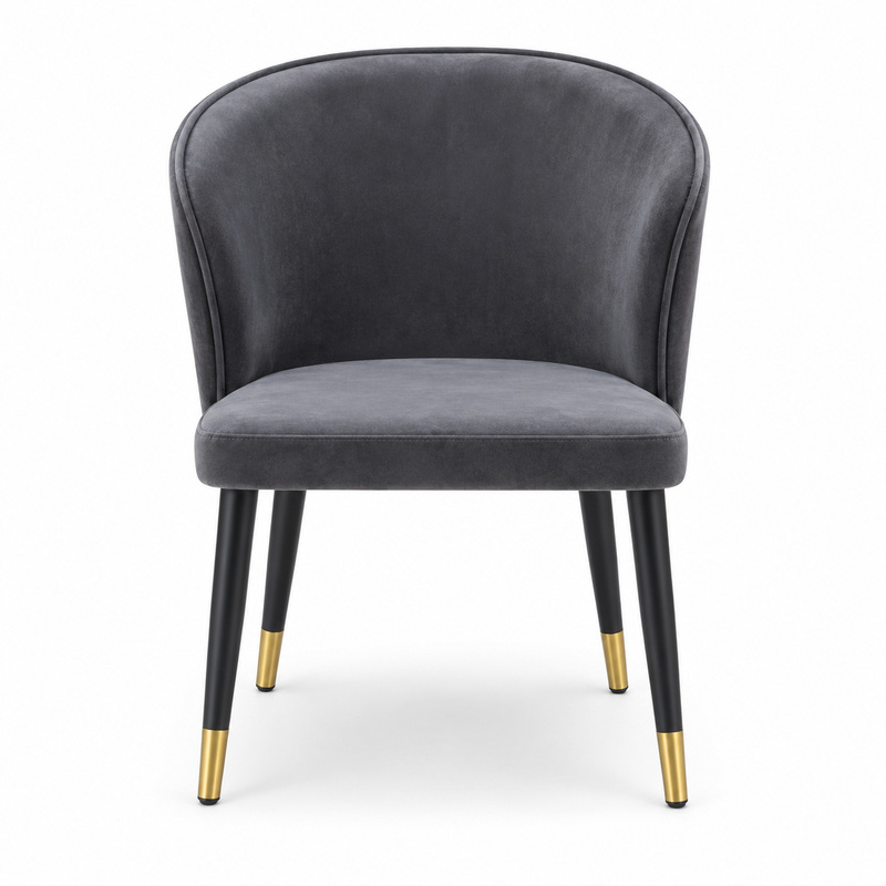 JYX-075 Charcoal Curved-Back Dining Chair