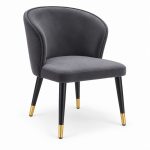JYX-075 Charcoal Curved-Back Dining Chair right 45-degree view