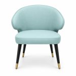 JYX-076 Mint Cushioned Low Lounge Chair front view