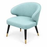 JYX-076 Mint Cushioned Low Lounge Chair left 45-degree view