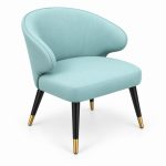 JYX-076 Mint Cushioned Low Lounge Chair right 45-degree view