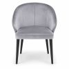 JYX-077 Gray Curved-Back Upholstered Dining Chair